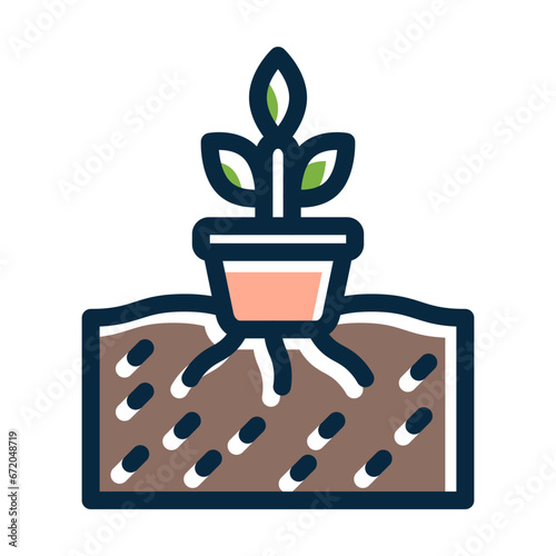 Hydroponics Vector Thick Line Filled Dark Colors