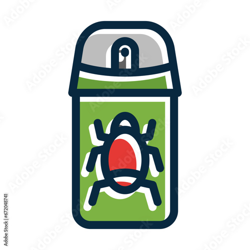 Bug Spray Vector Thick Line Filled Dark Colors