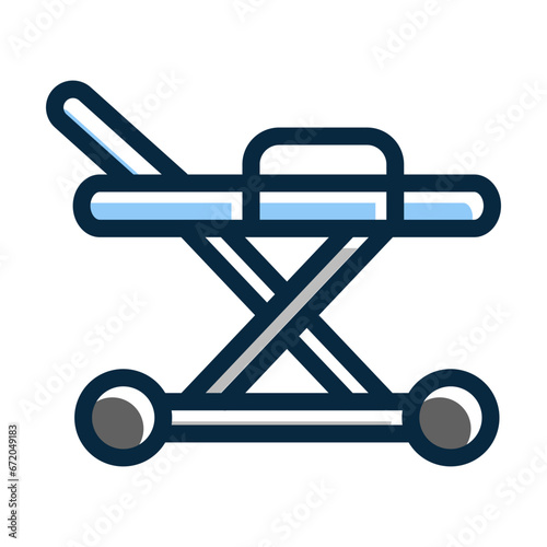 Stretcher Vector Thick Line Filled Dark Colors