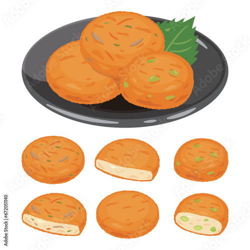 皿に盛られたさつま揚げ