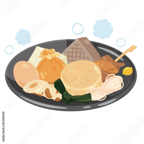 皿に盛られたおでん