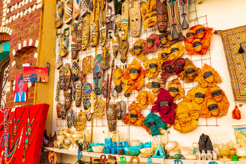 Souvenirs at the market in the famous Nubian village. photo