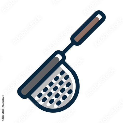 Strainer Vector Thick Line Filled Dark Colors