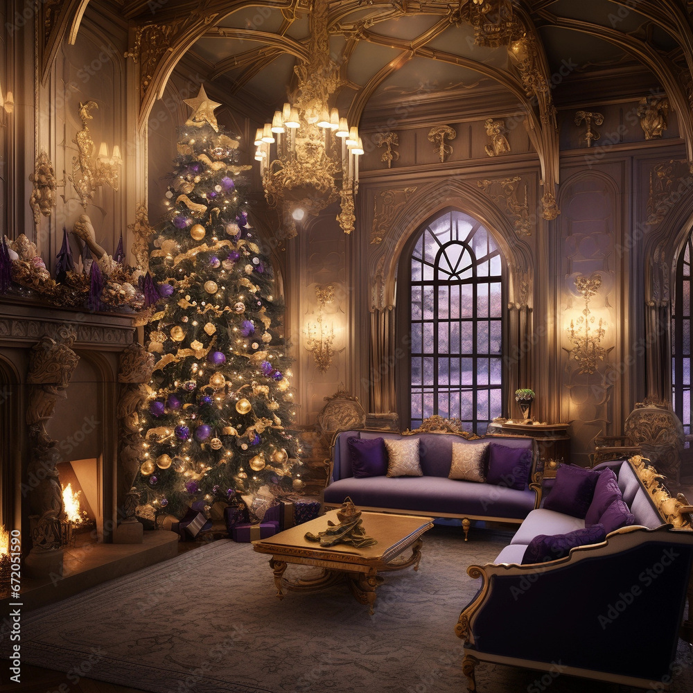 Fototapeta premium Christmas Tree Tinsel Triumph 