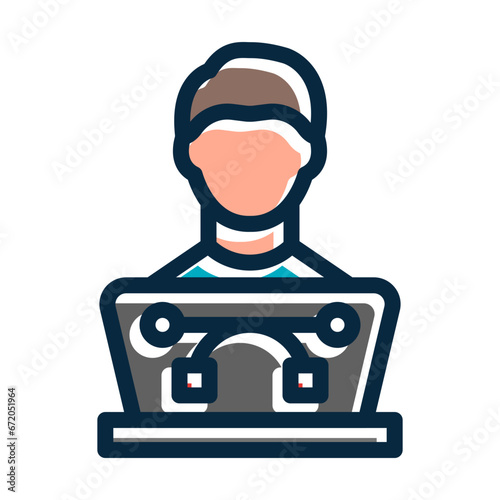 Graphic Designer Vector Thick Line Filled Dark Colors