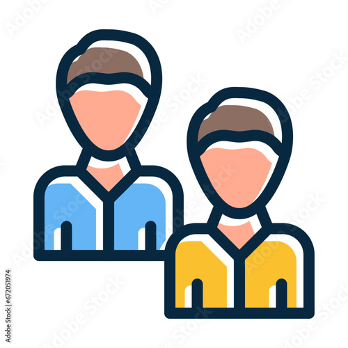 Coworker Vector Thick Line Filled Dark Colors