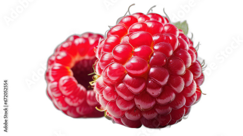 two raspberry transparent, white background, isolate, png