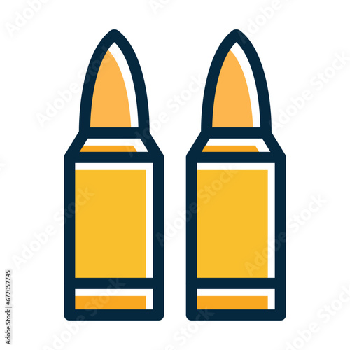 Ammo Vector Thick Line Filled Dark Colors
