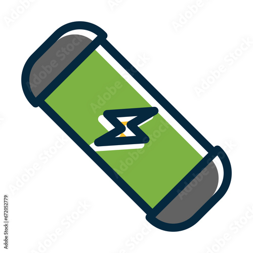 Energy Vector Thick Line Filled Dark Colors
