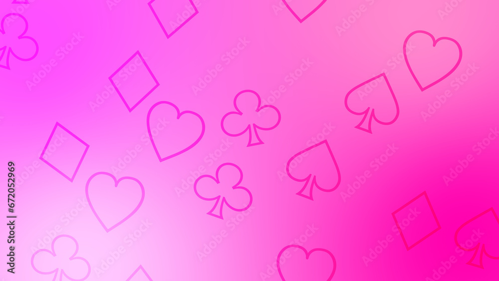 CG image of pink and magenta background including playing cards shaped object