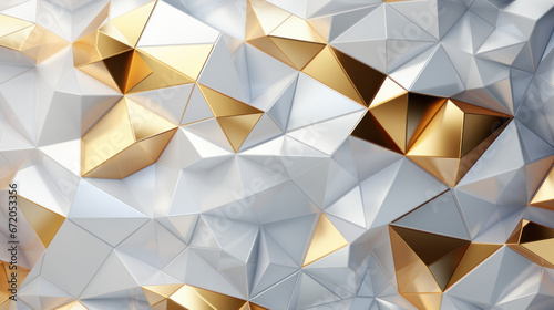 Metallic Gold Triangle Mosaic Background