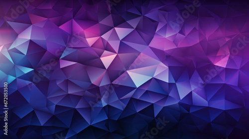 Low Poly Triangle Mosaic in Deep Purples