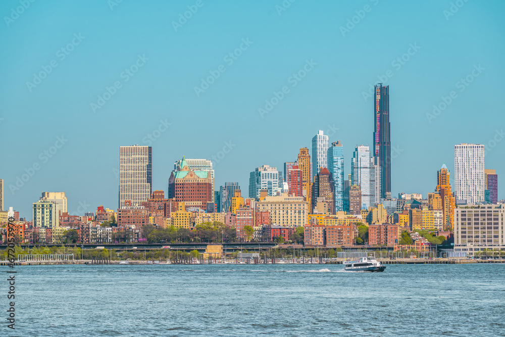 city skyline of New York-Hudson River View