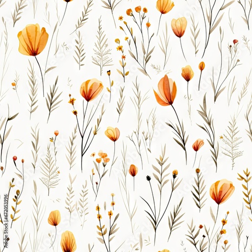 Seamless flowers illustration  created by AI.