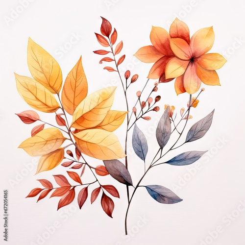watercolor flowers element for design. created by AI.