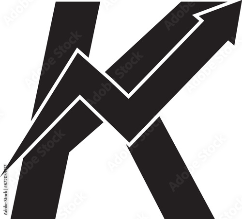 K letter modern logo design