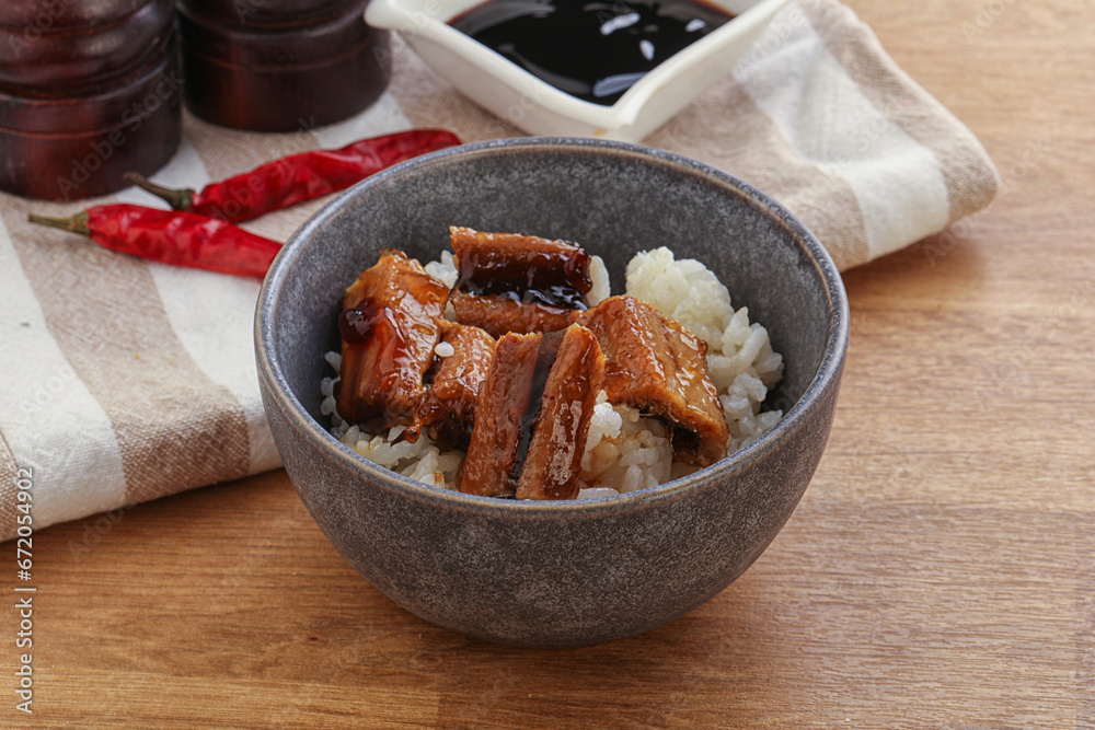 Fototapeta premium Roasred eel with steamed rice