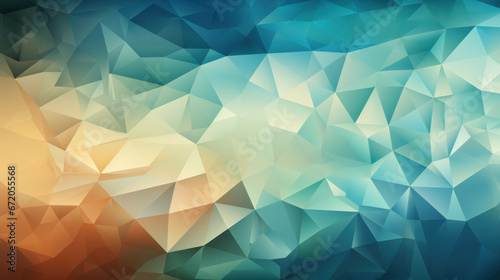 Low Poly Triangle Mosaic Background in Calming Turquoise