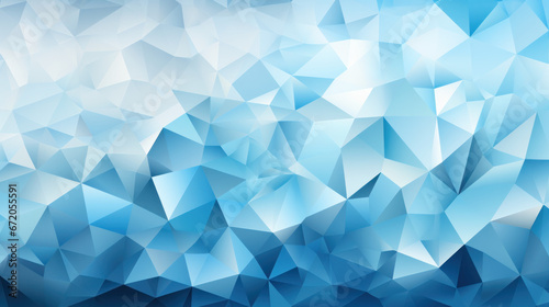 Low Poly Triangle Mosaic in Icy Blues and Whites
