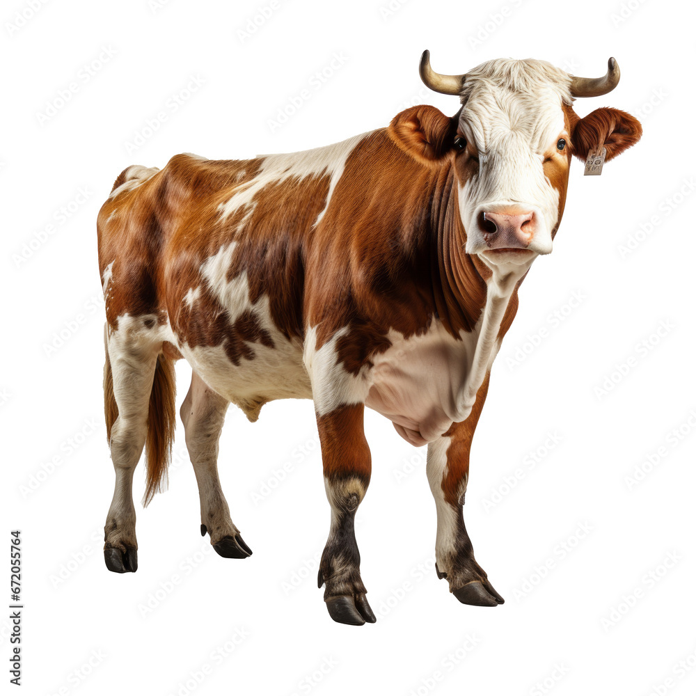 Beef cattle in isolated on transparent background,genearative ai