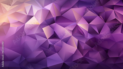 Low Poly Triangle Mosaic Background in Harmonious Purple