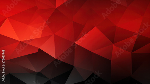 Low Poly Triangle Mosaic Background in Striking Red