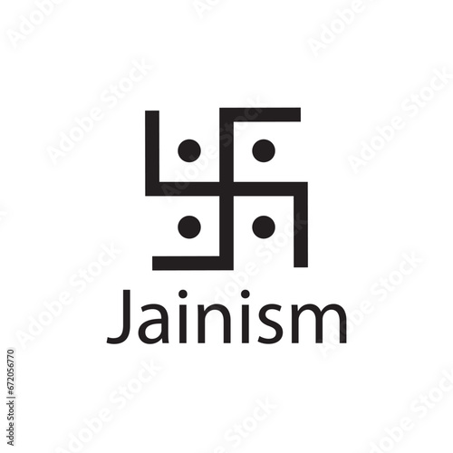 Jainism symbol icon vector