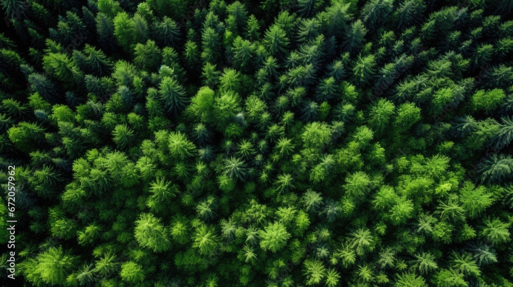 trees in the forest from above