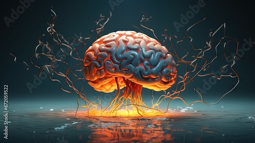 brain, thinking concept, 3d illustration