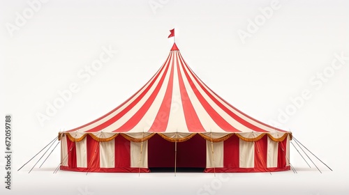 stylized circus tent, isolated on white background