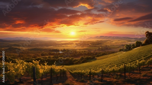A Beautiful Sunset over a Barossa Vineyard
