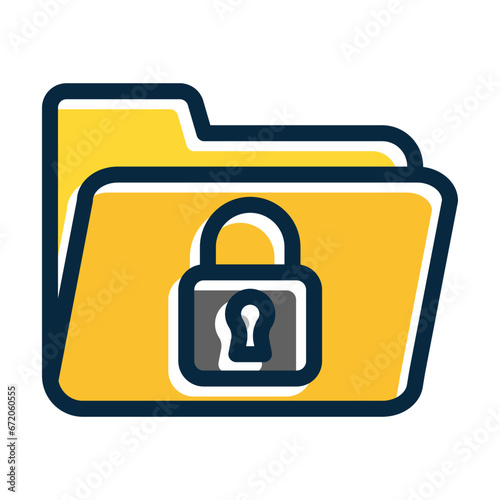 Locked Vector Thick Line Filled Dark Colors