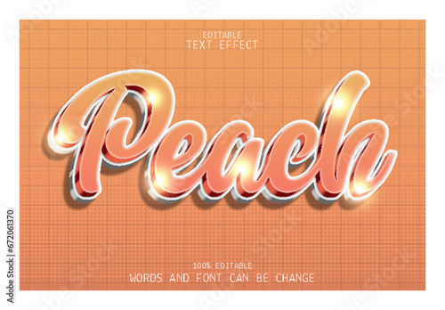 peach editable text effect emboss modern style