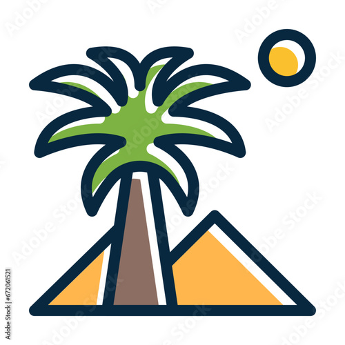 Oasis Vector Thick Line Filled Dark Colors