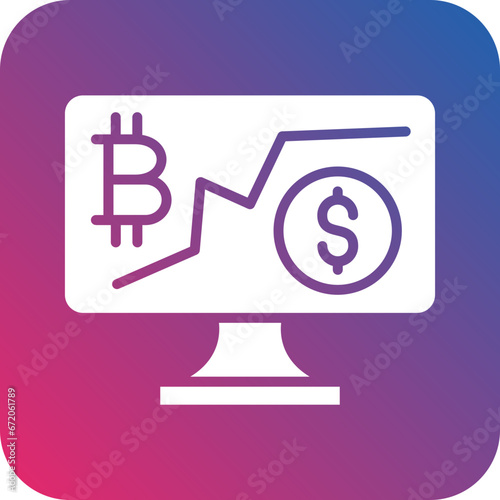 Cryptocurrency Investment Icon Style