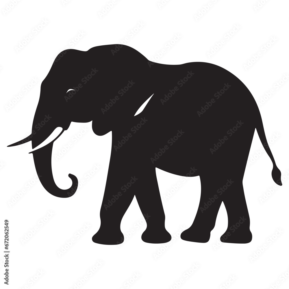 Elephant black Silhouette vactor
