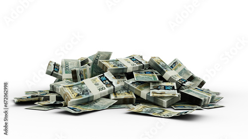 Stacks of  2000 Jamaican dollar notes, currency of Jamaica