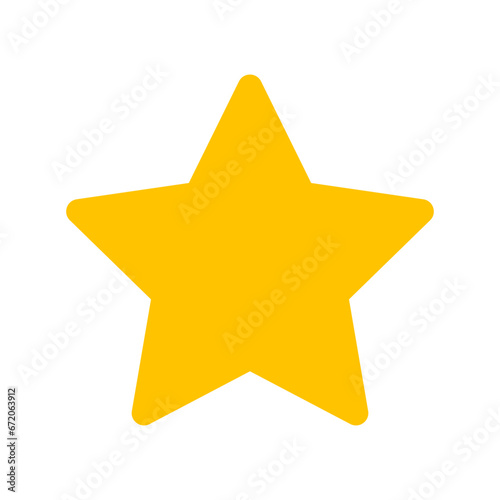 Yellow Star Round Corners Symbol Vector Illustration