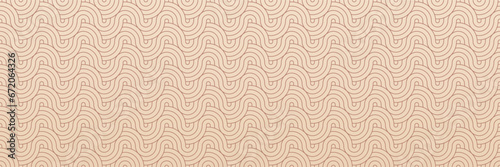 Elegant Seamless Wave Pattern: Abstract Geometric Swirls and Curves on Pastel Background - Modern Design for Wallpaper, Textile, and Decor.