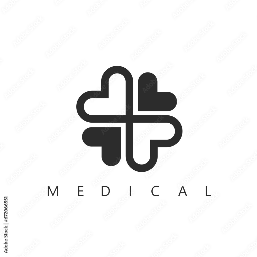 black medical cross heart icon vector concept design black medical cross heart icon vector concept design