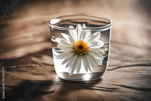 daisy flower floating in glass © Naila