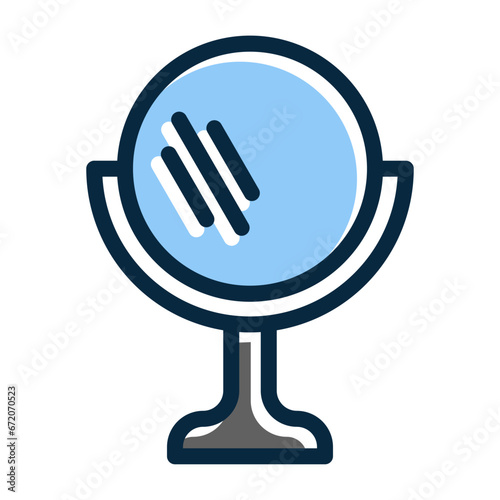 Mirror Vector Thick Line Filled Dark Colors