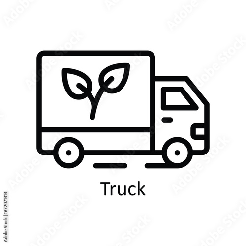 Eco Truck vector outline  Design illustration. Symbol on White background EPS 10 File 