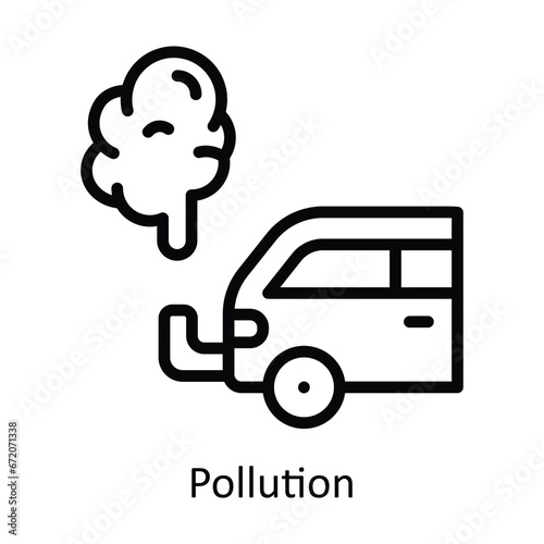 Pollution vector outline  Design illustration. Symbol on White background EPS 10 File 