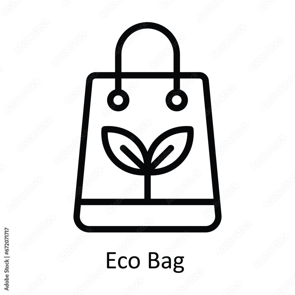Eco Bag vector outline Design illustration. Symbol on White background EPS 10 File Eco Bag vector outline Design illustration. Symbol on White background EPS 10 File