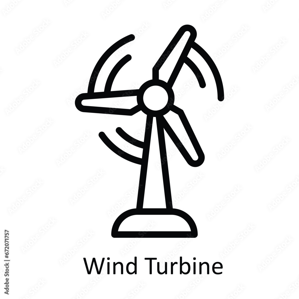 Wind Turbine vector outline  Design illustration. Symbol on White background EPS 10 File 