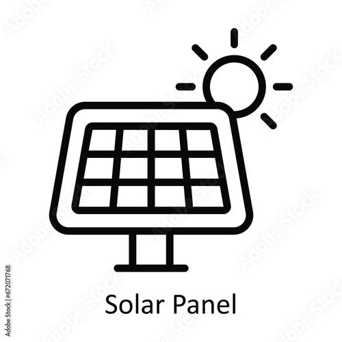 Solar Panel vector outline  Design illustration. Symbol on White background EPS 10 File 
