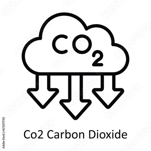 CO2 carbon dioxide vector outline  Design illustration. Symbol on White background EPS 10 File 