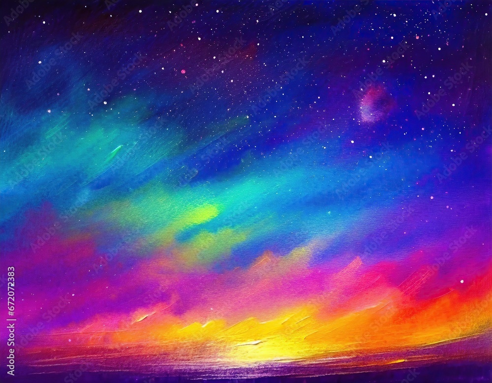 Fototapeta premium illustrationn of colorful night sly