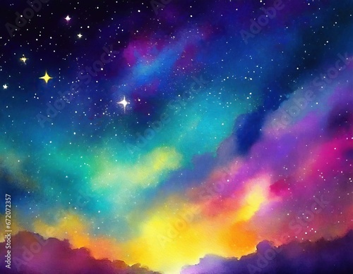 illustrationn of colorful night sly